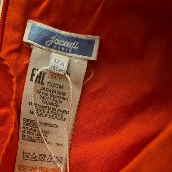 Jacadi Red Ruffled Kids Dress - Picture 2 of 2